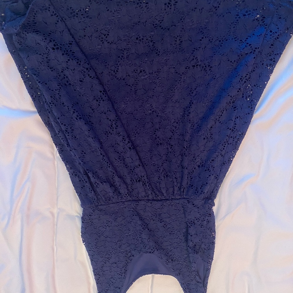 Blue laced mini dress